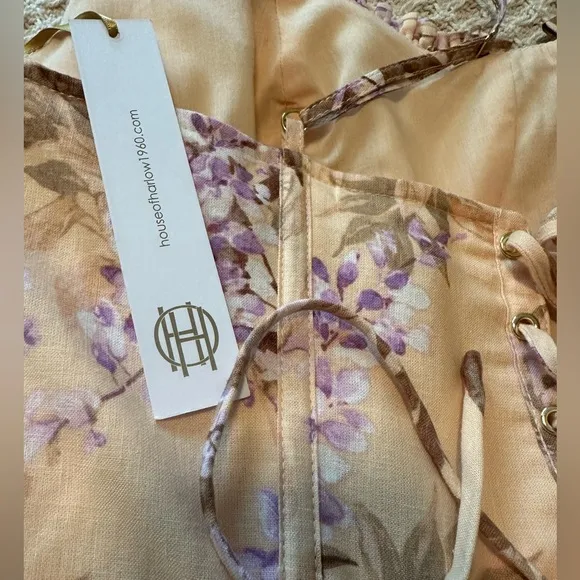 House of Harlow 1960 Boho Floral Tiered Midi Dress Size Medium NWT