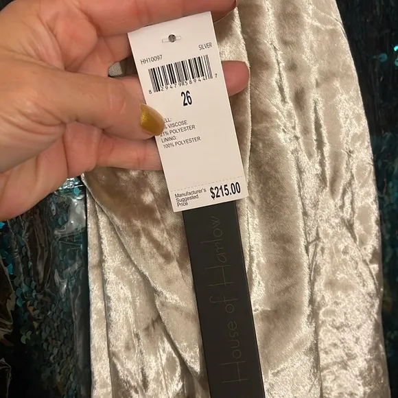 HOUSE OF HARLOW CRUSHED VELVET MAXI SKIRT