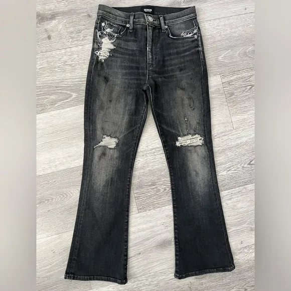 Hudson crop boot black vintage wash $248