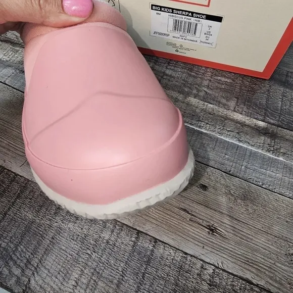 Hunter Big Kids sherpa rain shoes Hibiscus Pink Size 5 Eu 36