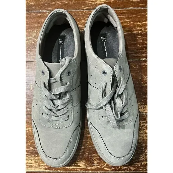 INC Mens Perforated Padded Zuri Round Toe Platform Lace-Up Sneakers Shoes