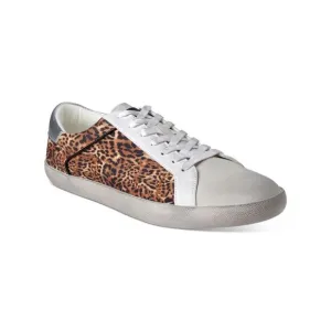 INC Mens White Leopard Print Distressed Damon Toe Platform Sneakers Shoes 7.5 M