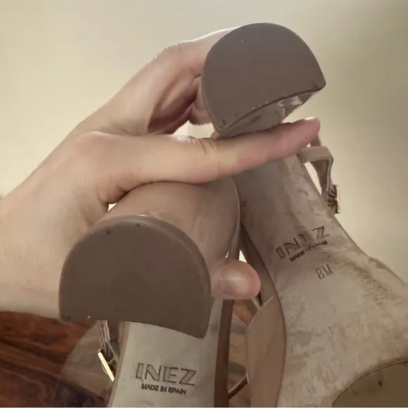 INEZ Camilla Heel in Tan Patent size 8