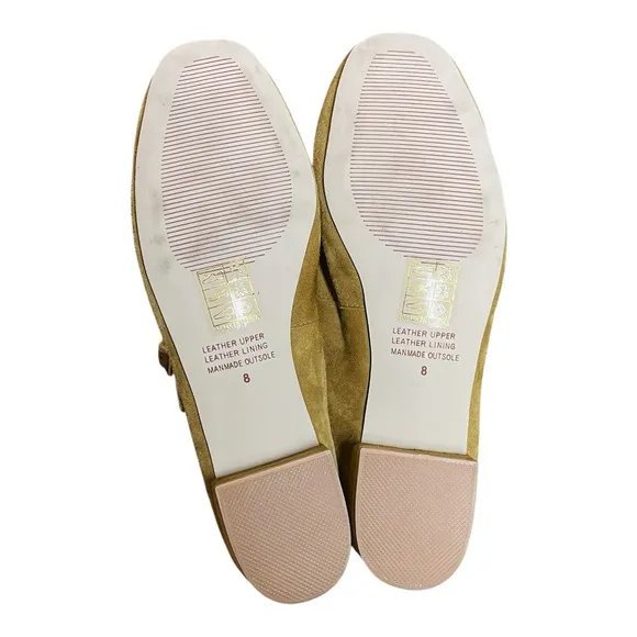 Intentionally Blank NWOB Olive Green Mustard Suede Kemp Mary Jane Shoes 8