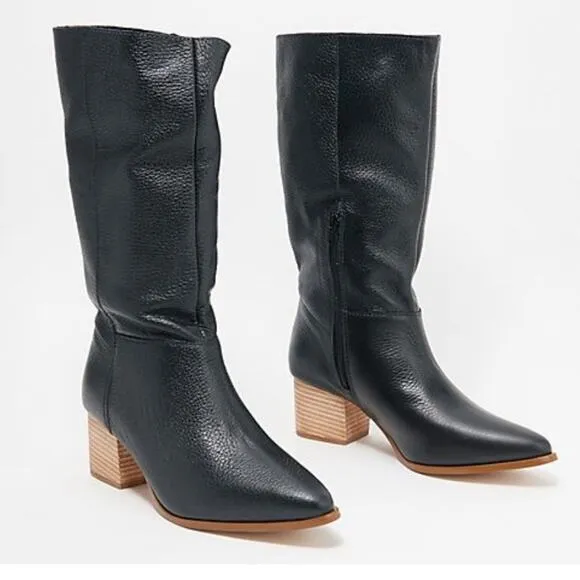 INTENTIONALLY BLANK Womens Black Cow Leather  Boots Carlos Size 9 NEW