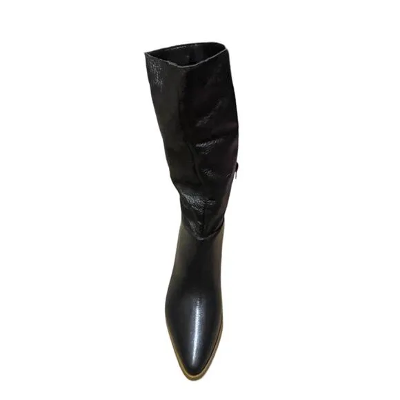 INTENTIONALLY BLANK Womens Black Cow Leather  Boots Carlos Size 9 NEW