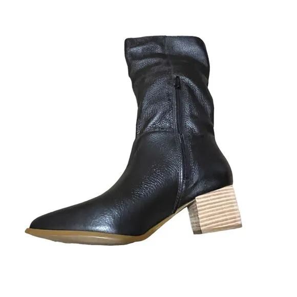 INTENTIONALLY BLANK Womens Black Cow Leather  Boots Carlos Size 9 NEW