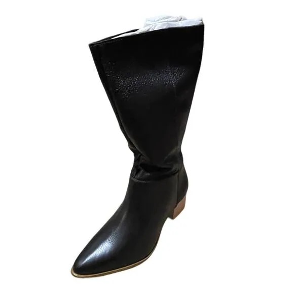 INTENTIONALLY BLANK Womens Black Cow Leather  Boots Carlos Size 9 NEW
