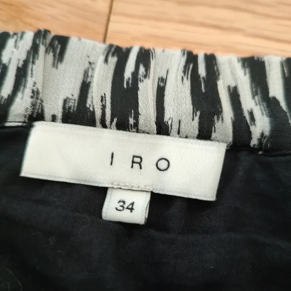 IRO Adele Ikat black print mini skirt XS