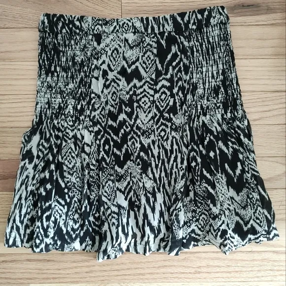 IRO Adele Ikat black print mini skirt XS