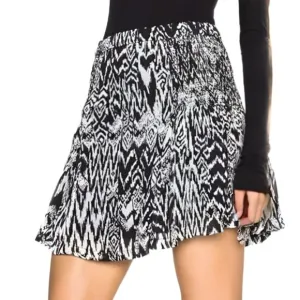 IRO Adele Ikat black print mini skirt XS