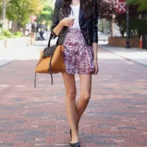 IRO Adele ikat printed smocked mini skirt XS S 2 4 FR36
