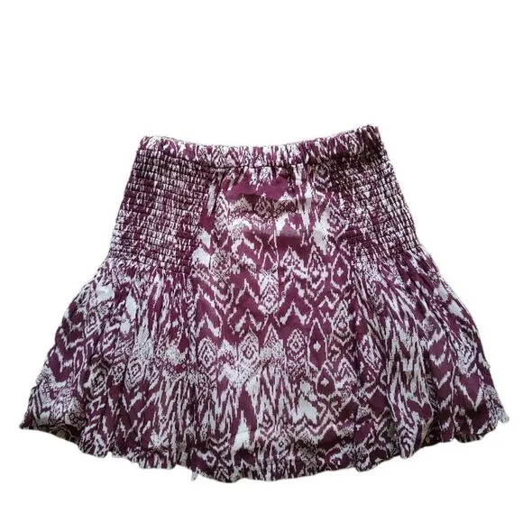 IRO Adele ikat printed smocked mini skirt XS S 2 4 FR36