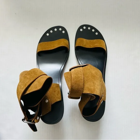 Isabel Marant Janders Suede Buckle Sandals- Tan- SZ 41 (US 11) Boho City Summer