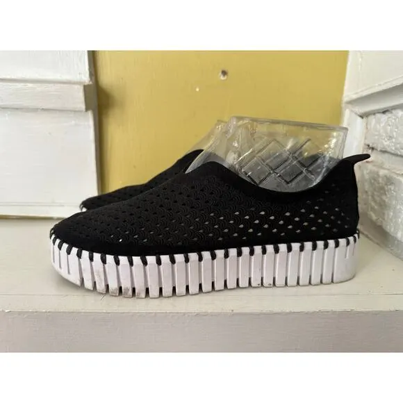Isle Jacobsen Hornbæk Plateau Tulip Shoe Black w/ White Platform Soles sz 39