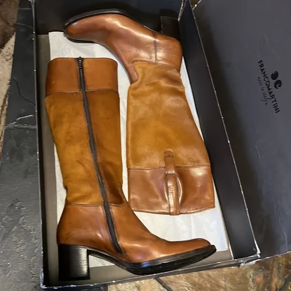 Italian Made Franco Martini  Brown Leather High Boots -look like new 🔥
