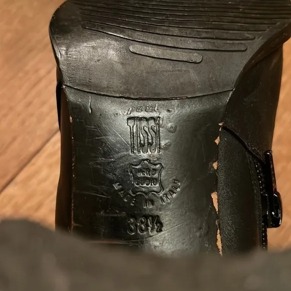 Italian square-toed boots. So chic.