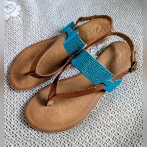 Italy Boho Leather Ankle Strap Sandals size 6.5