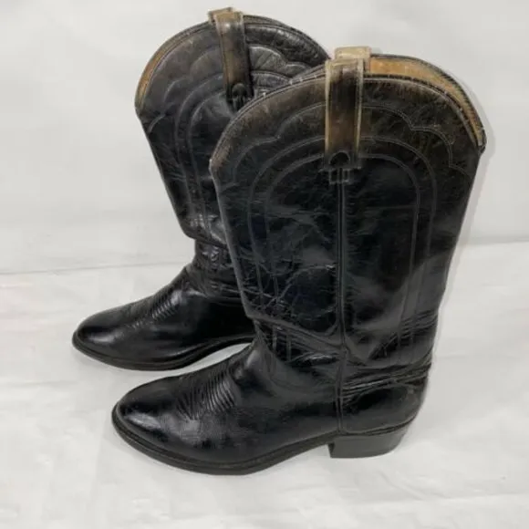 j chisholm cowboy boots Mens vintage black size 10 made USA Handmade