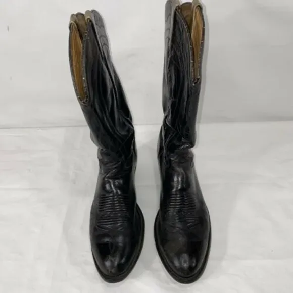 j chisholm cowboy boots Mens vintage black size 10 made USA Handmade