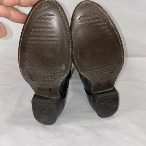j chisholm cowboy boots Mens vintage black size 10 made USA Handmade