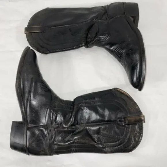 j chisholm cowboy boots Mens vintage black size 10 made USA Handmade