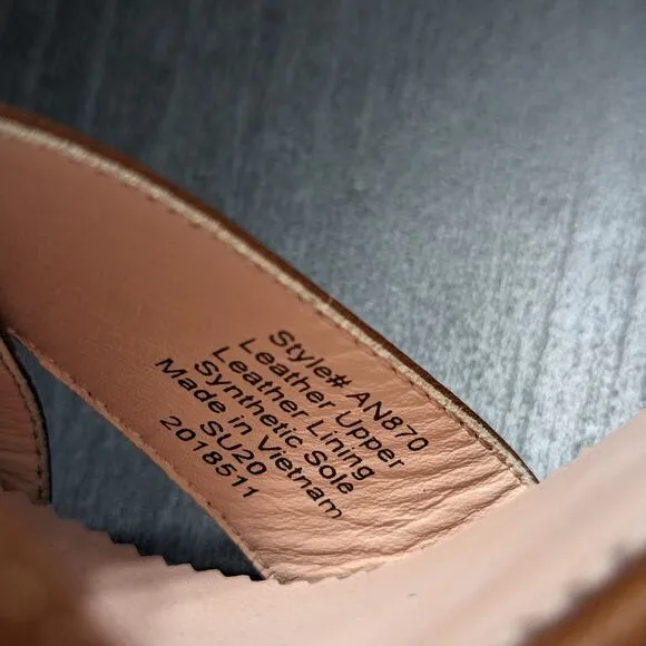 J. Crew Jute Wedge Sandals Leather Brown Open Toe Heels Womens 8.5 Summer Boho