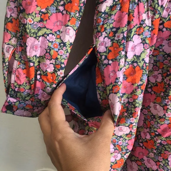 J. Crew x Liberty pink floral ruched mini dress. Size 10. NWT milkmaid vibes
