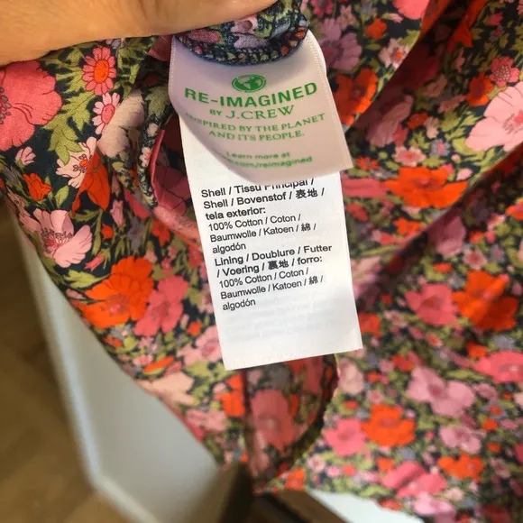 J. Crew x Liberty pink floral ruched mini dress. Size 10. NWT milkmaid vibes