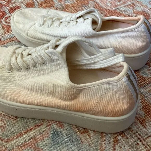 J. Crew Platform sneakers with stripe