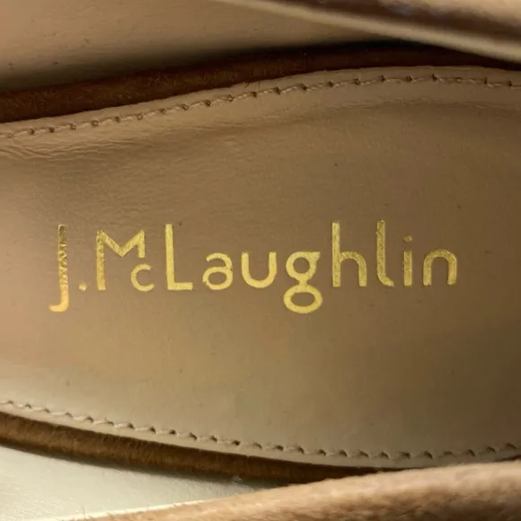 J. McLaughlin Womens Shoes Beatrice Suede Pumps 7.5 Brown Leather Feminine Chic
