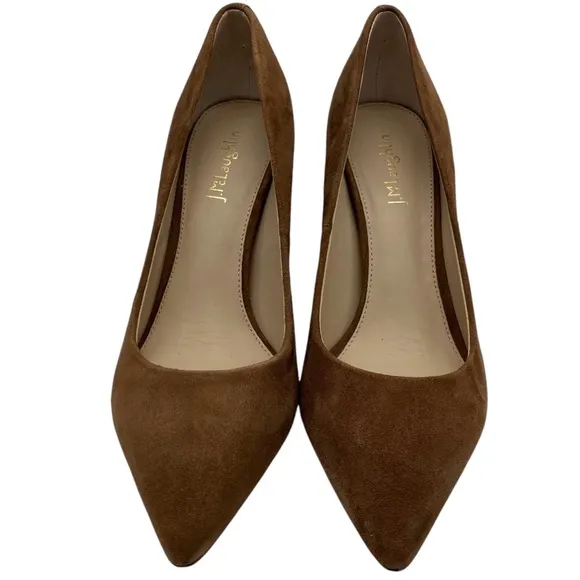J. McLaughlin Womens Shoes Beatrice Suede Pumps 7.5 Brown Leather Feminine Chic