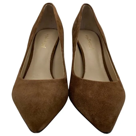 J. McLaughlin Womens Shoes Beatrice Suede Pumps 7.5 Brown Leather Feminine Chic