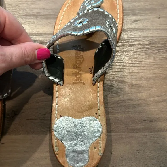 Jack Roger’s Size 7 Vintage Navajo Leather Thong Sandal