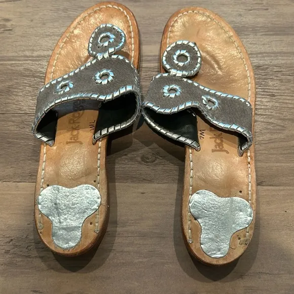 Jack Roger’s Size 7 Vintage Navajo Leather Thong Sandal