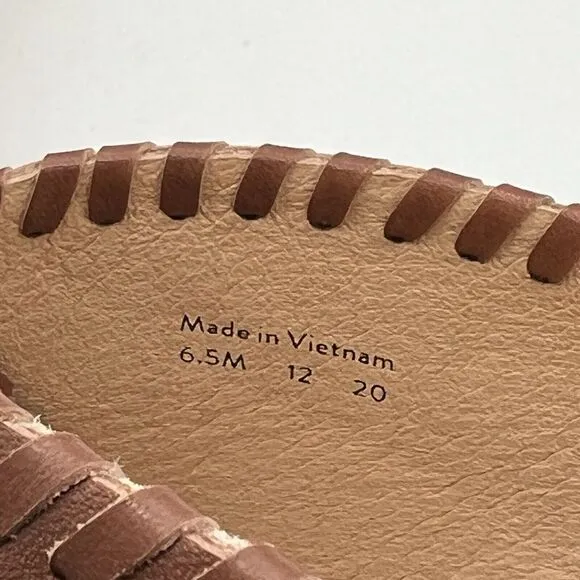 JACK ROGERS Sloane Mocha Leather Cork Wedge Criss Cross Sandals Women’s 6.5