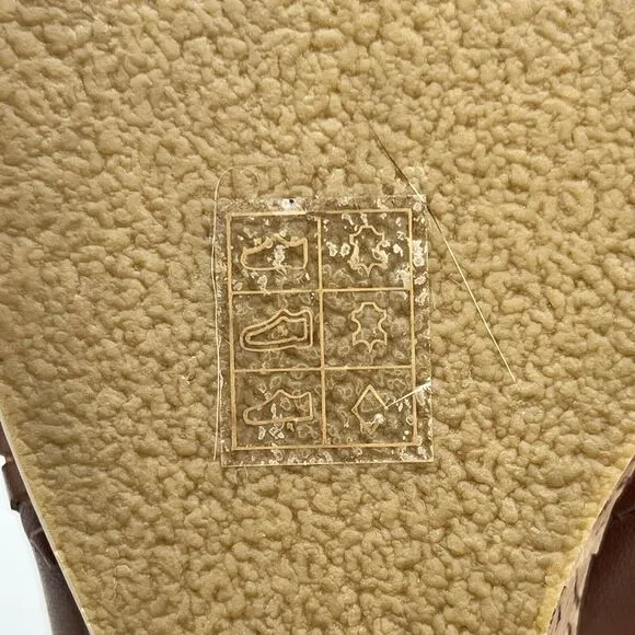 JACK ROGERS Sloane Mocha Leather Cork Wedge Criss Cross Sandals Women’s 6.5
