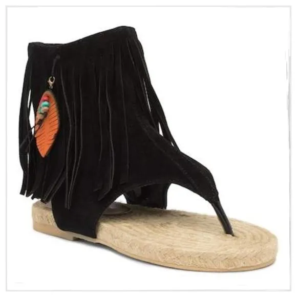 Jacobies Beverly Hills Roco Fringe Boho Sandals