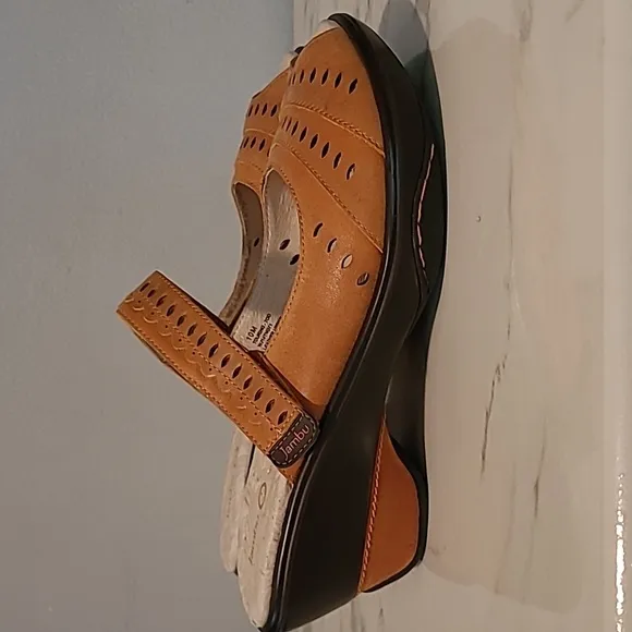Jambu Leather Touring Too Sport Wedge Design Women's 10 Orange Comfort Sandals