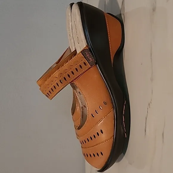 Jambu Leather Touring Too Sport Wedge Design Women's 10 Orange Comfort Sandals