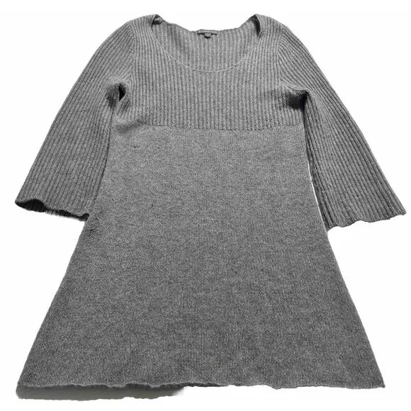 James Perse Women's Cashmere Sweater Dress Size 3 Gray Beautiful Classic Chic