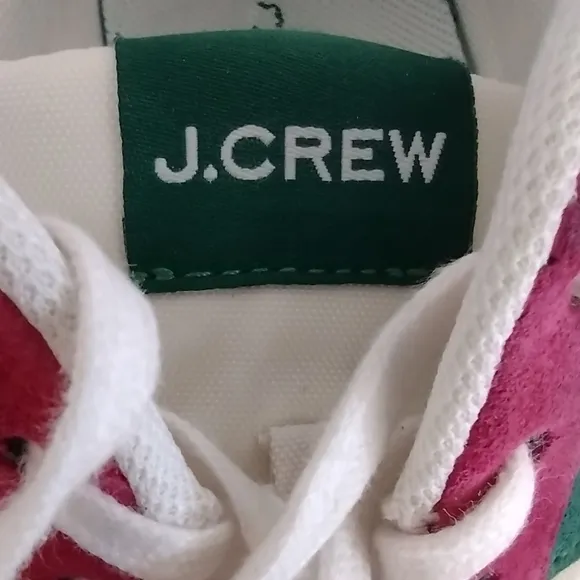 JCrew Preppy, Tennis Shoes,  Colorblock, Green &amp; Sweet Fuchsia, size 7