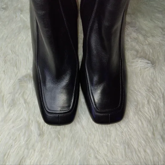J.Crew Square-Toed Ankle Boots in Italian Leather Size 12