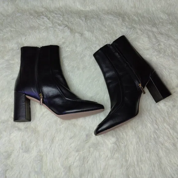 J.Crew Square-Toed Ankle Boots in Italian Leather Size 12