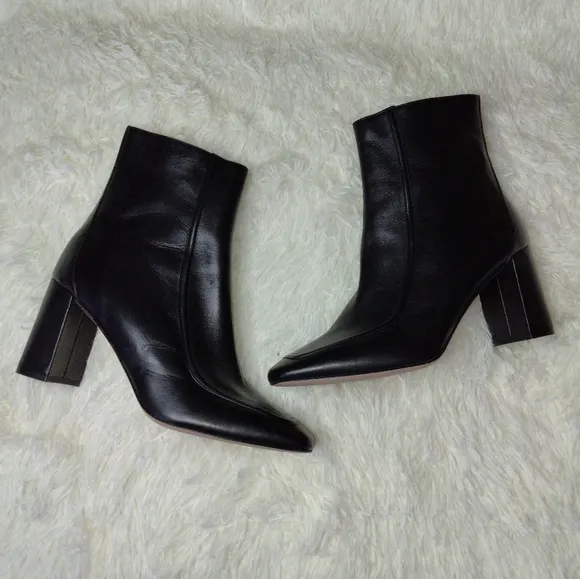 J.Crew Square-Toed Ankle Boots in Italian Leather Size 12