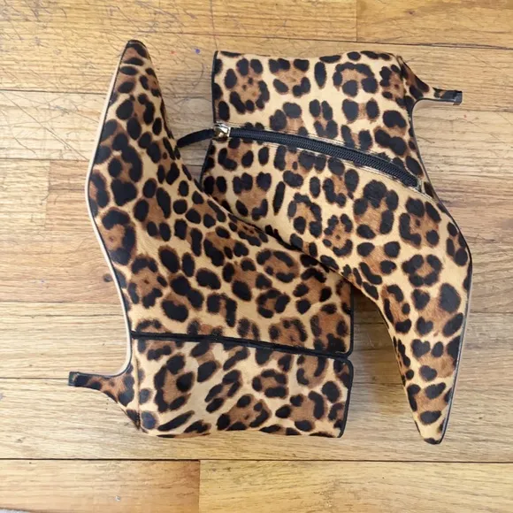 J.Crew Women’s Fiona kitten-heel ankle boots in leopard calf hair