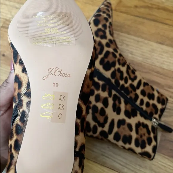J.Crew Women’s Fiona kitten-heel ankle boots in leopard calf hair