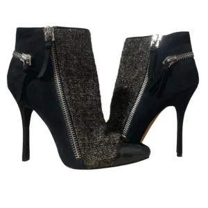 JEAN- MICHEL CAZABAT Black and Silver Women's Ankle Boots SIZE 41  (9)