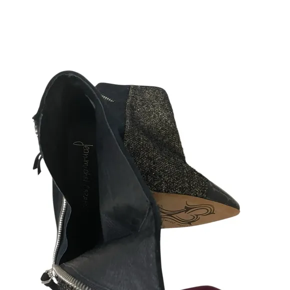 JEAN- MICHEL CAZABAT Black and Silver Women's Ankle Boots SIZE 41  (9)
