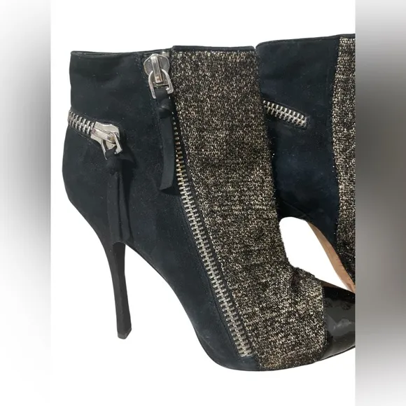 JEAN- MICHEL CAZABAT Black and Silver Women's Ankle Boots SIZE 41  (9)